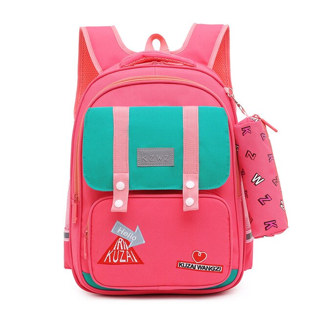 2 pezzi/impostato per bambini ortopedia sacchetti di scuola Alla Moda di Stile Britannico Zaino in nylon per bambini schoolbag zaino Impermeabile: rosa