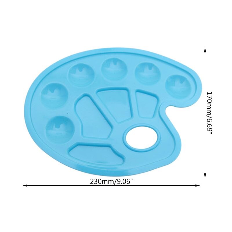 4 stuks plastic schilderbak, draagbaar schilderspalet met duimgat, 10 vakken, doe-het-zelf kunst, gouacheverf
