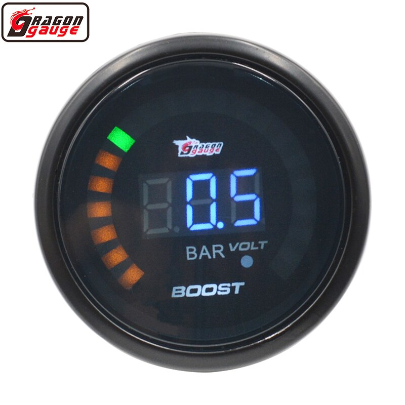 Dragon 52Mm Digitale Display Lcd Auto Gewijzigd Meter Water Olie Temperatuur Boost Druk Volt Toerenteller Rpm Air Gauge: Boost gauge