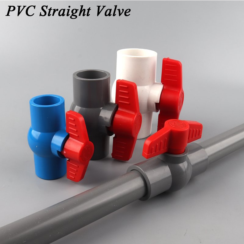 10Pcs 20 25 32 40 50mm PVC Pipe Socket Valve Connector Agricultural irrigation Tube Straight Ball Valve Garden Water Pipe Joints