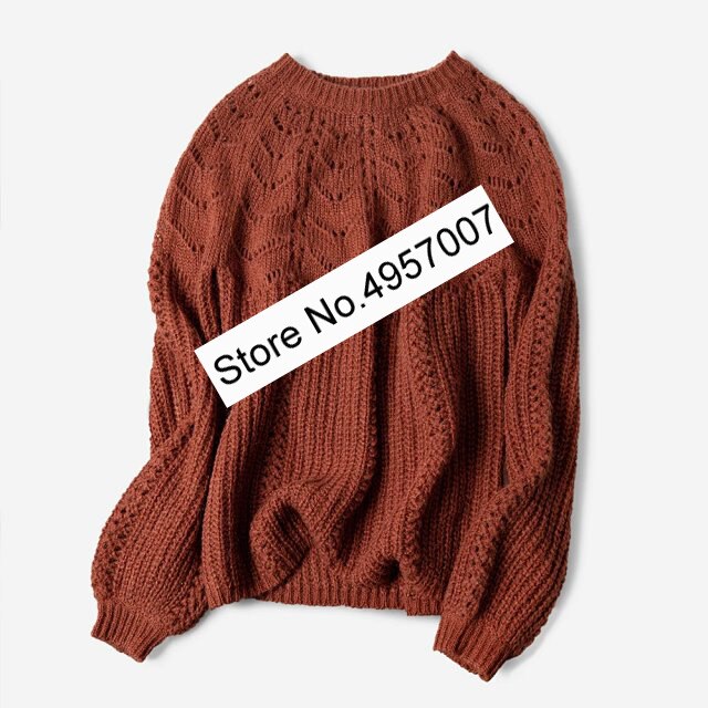 Elfbop Dames Wit/Blauw/Geel/Groen/Bruin Breien Mohair & Wol Hollow Out Trui Trui Top Stijl Jumper