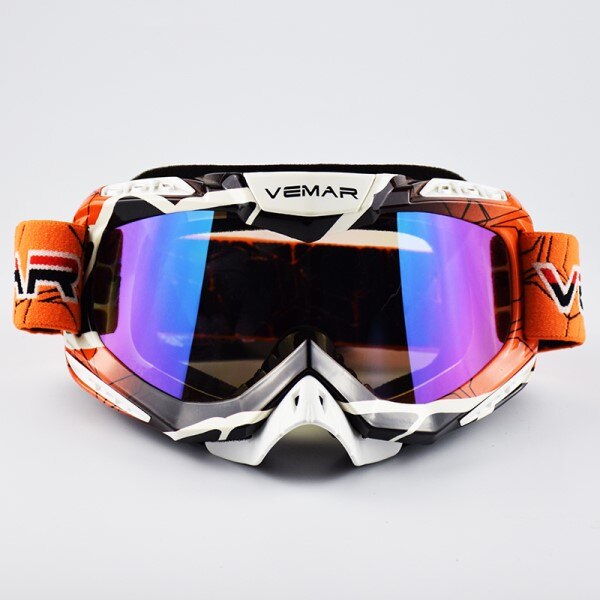 Vemar Motorbril Ski Bril Motorcross Bril Brillen Snowboard Bril Moto Motorbike Dirt Bike Kleurrijke Lens: Oranje