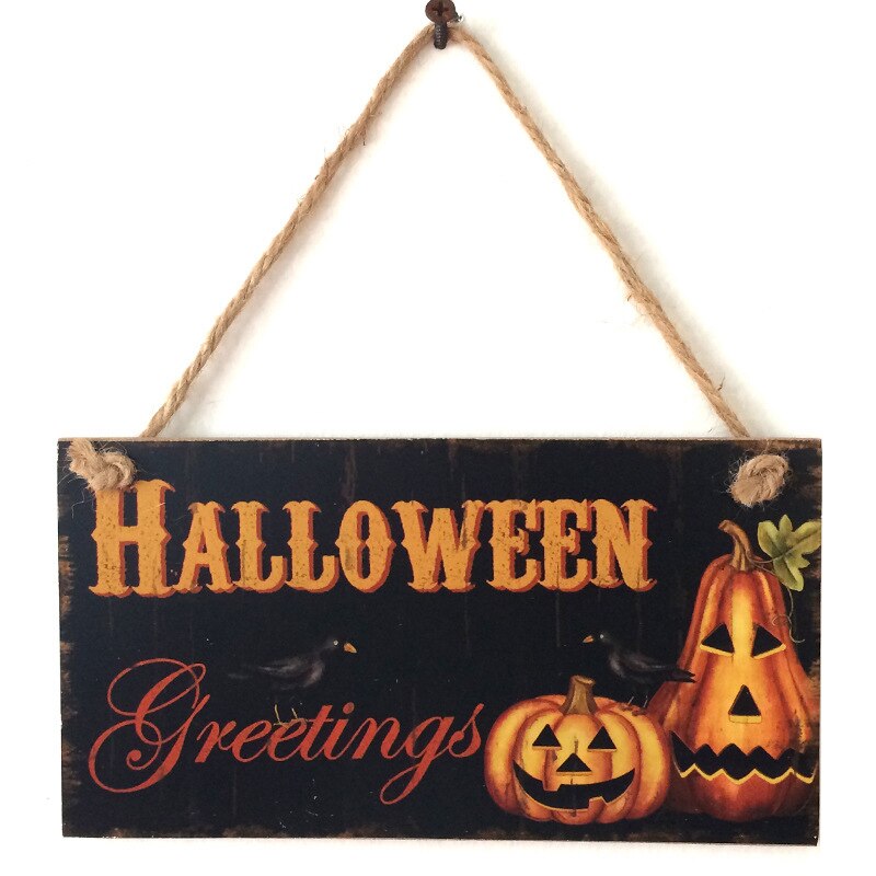 Halloween-sisustustarvikkeet roikkuvat kyltit temppu tai herkku kallo noita iloisiin halloween-juhliin sisätilojen ulko-oven seinäkoriste: A