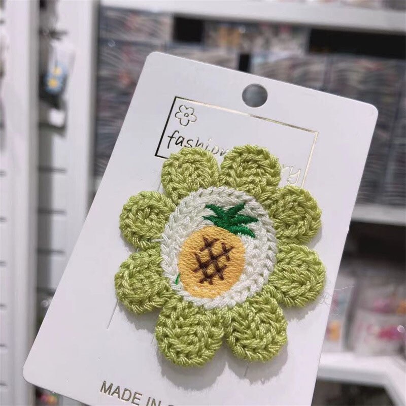 Dolce fiore frutta neonate clip di capelli a maglia colorata per bambini forcine Barrettes accessori per capelli per bambini