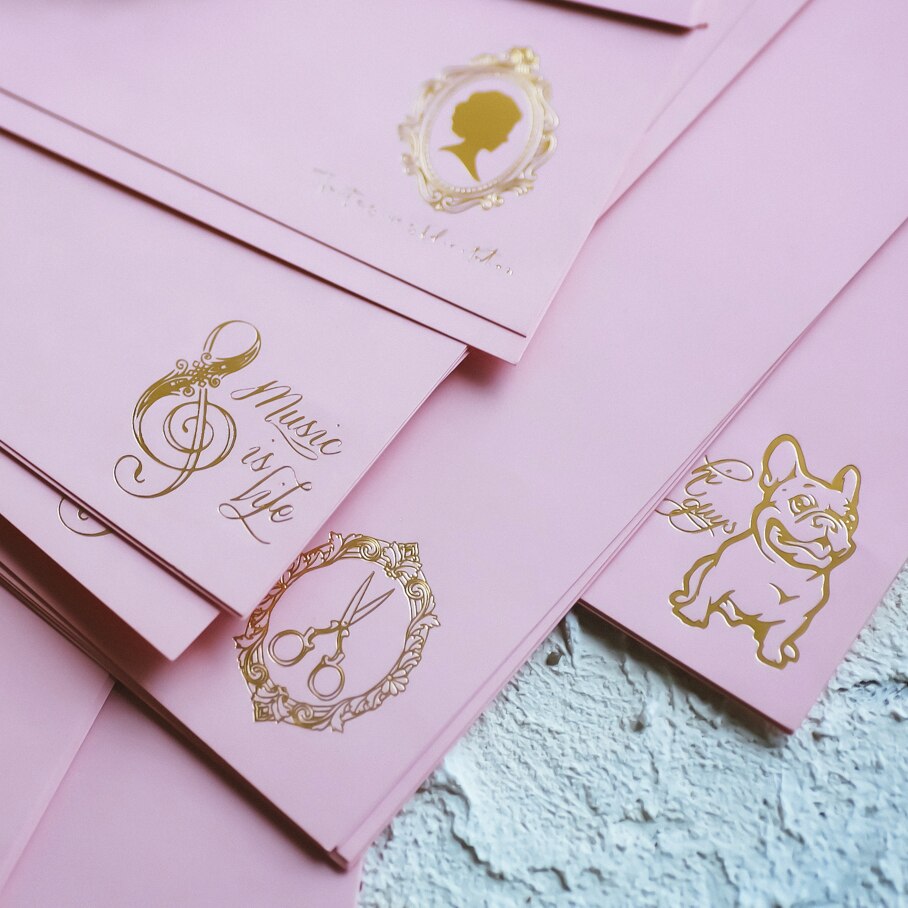 Pink Romantic 5 Letter Paper+5 Envelopes Set Bronzing Letter Paper Envelopes for Scrapbooking Love Letter