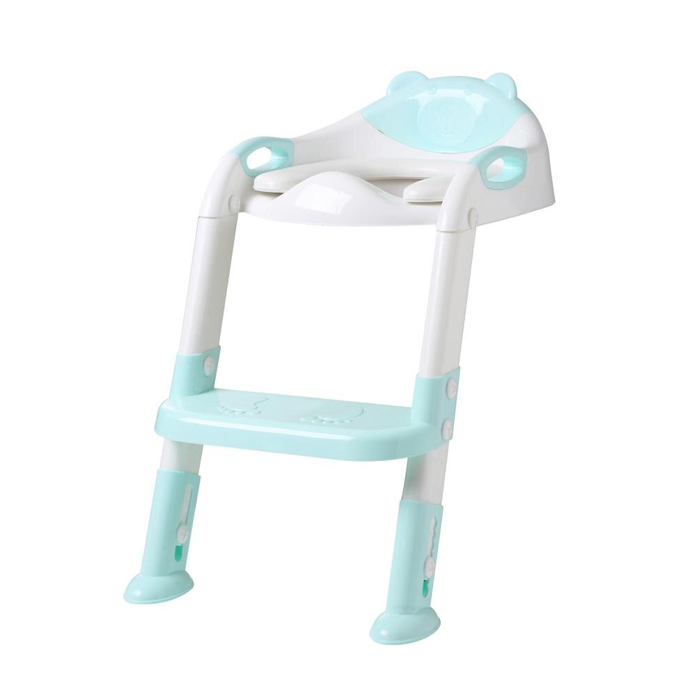 Babypottesæde børn træning sikkerhed toiletsæde med justerbar stige: D-blå
