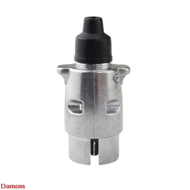 Slidstærk 7- polet aluminiumslegeringsstik trailer trailer trækkende el-stik 12v stik eu-stik