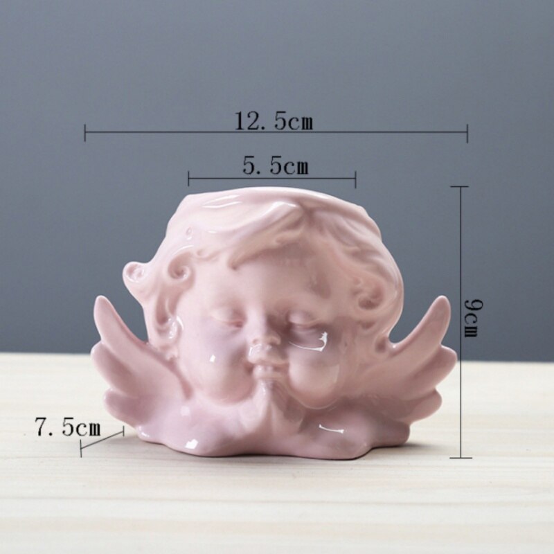 Ceramic Cherub Planter Decor Angel Succulent Flower Pot Office Desktop Plants Pot Ceramic without Tray Cactus Pot: A4