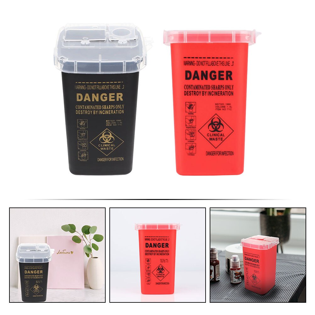 2Pcs Mini Sharps Storage Holders Disposal Container Tattoos Tool Box