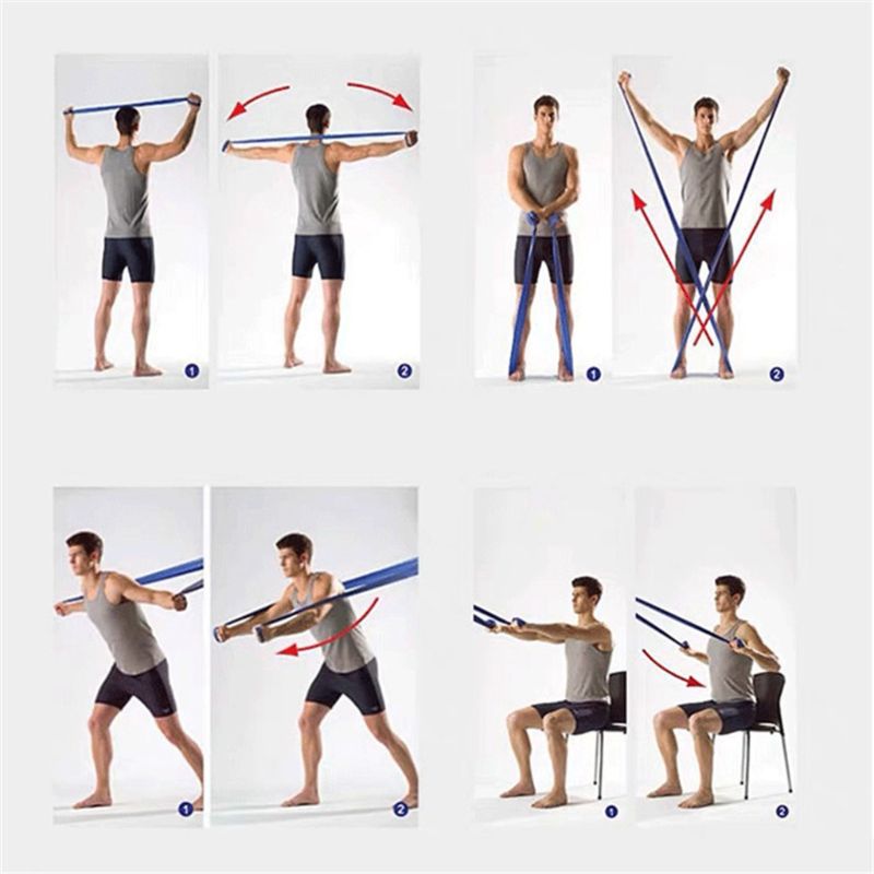 5pcs Flat Resistance Band Elastic Exercise Equipment Crossfit PT Yoga Stretch