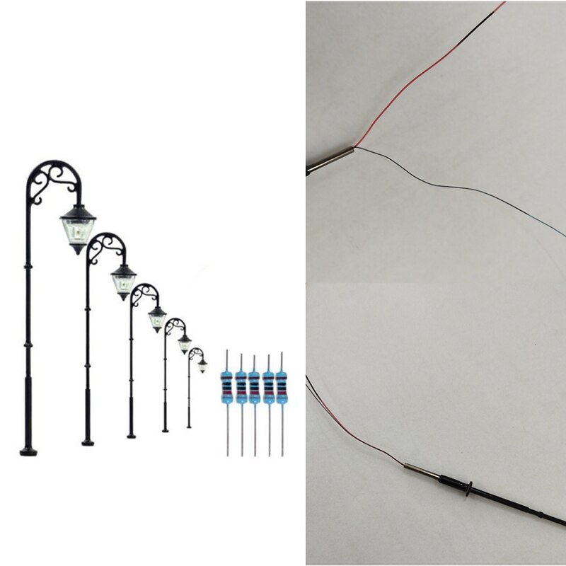 1:87 Ho Schaal Retro Model Straat Lamp Layout Lantaarnpaal Tuin Landschap Licht Railway Trein Lamp Mini Landschap