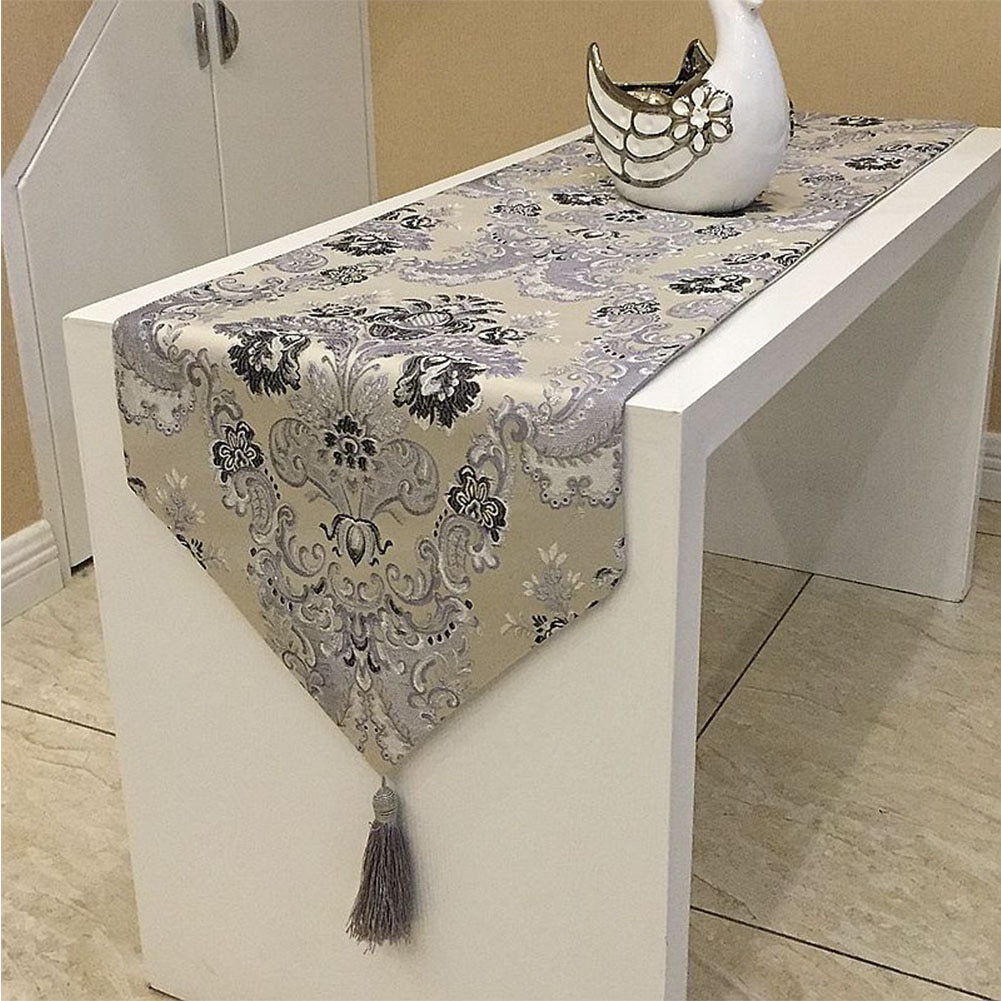 Kitchen Crafts Table Runner Restaurant Jacquard Weave Banquet European Style Home Decor Washable Dining Room For Wedding