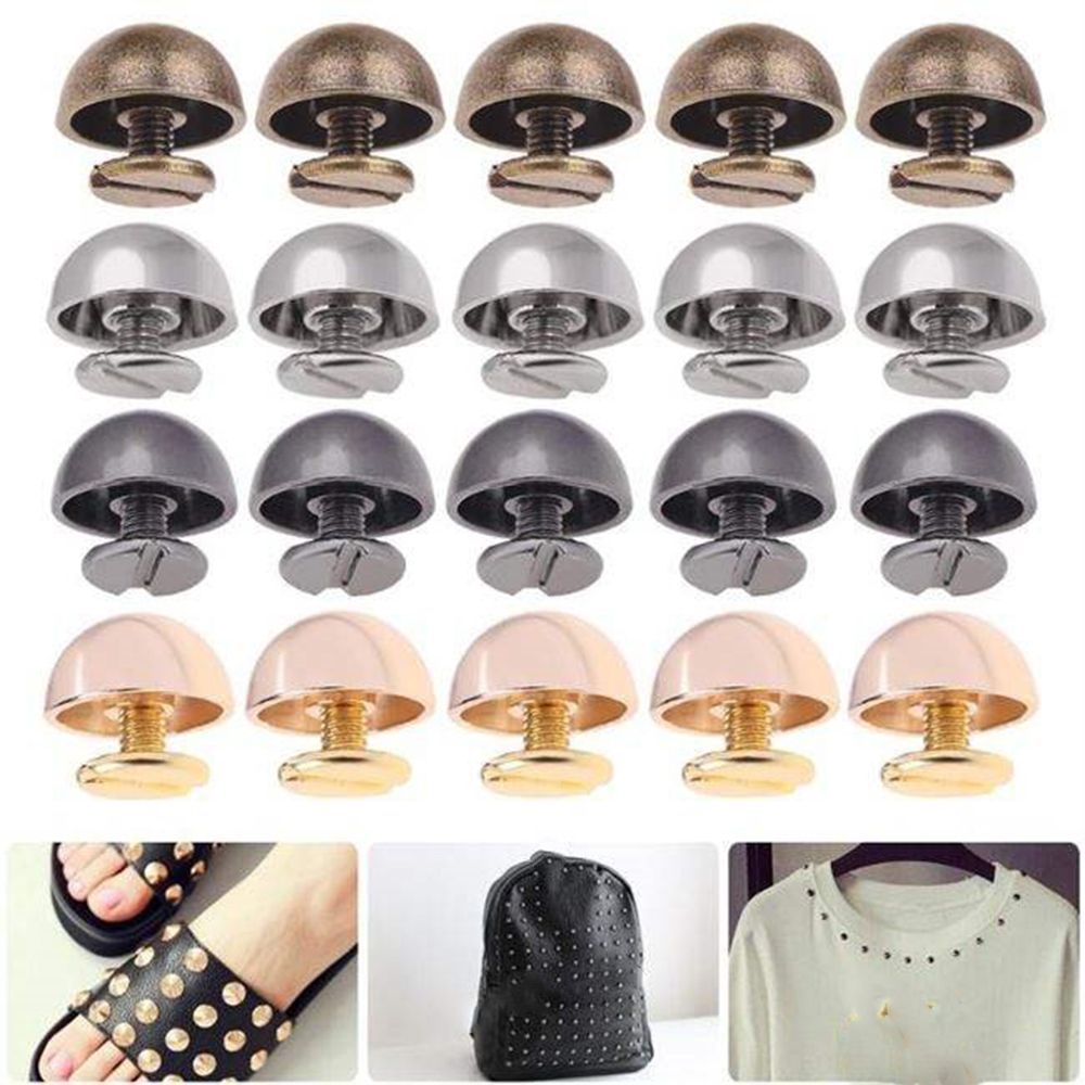 10Pcs 8/10/12/16/20Mm Diy Band Klinknagels Schroef Paddestoel Dome Bolt Ronde hoofd Schroeven Punk Metal Nail Knop Voor Kleding/Tas/Schoenen