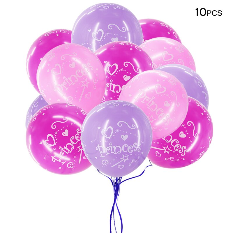Nastasia 10/ stuks prinses aluminiumfolie ballon en bedrukte ballon verjaardagsfeestdecoraties kinderen babyshowerbenodigdheden: Mix 10 latex ballonnen
