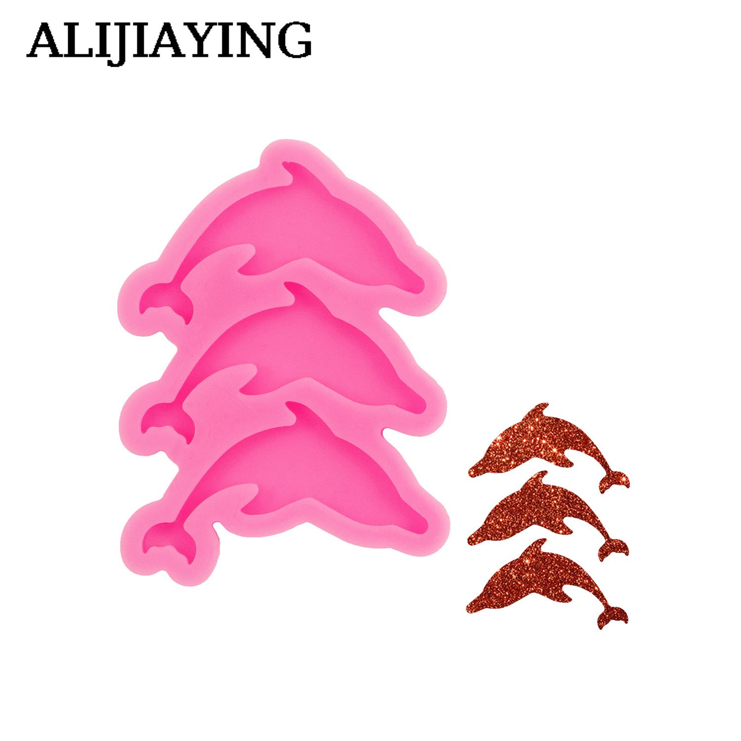 DY1537 Glossy Mini Dolphin Epoxy Resin Silicone Molds Crafts Art, Cat Fondant Chocolate Candy DIY Cake Mould: Red