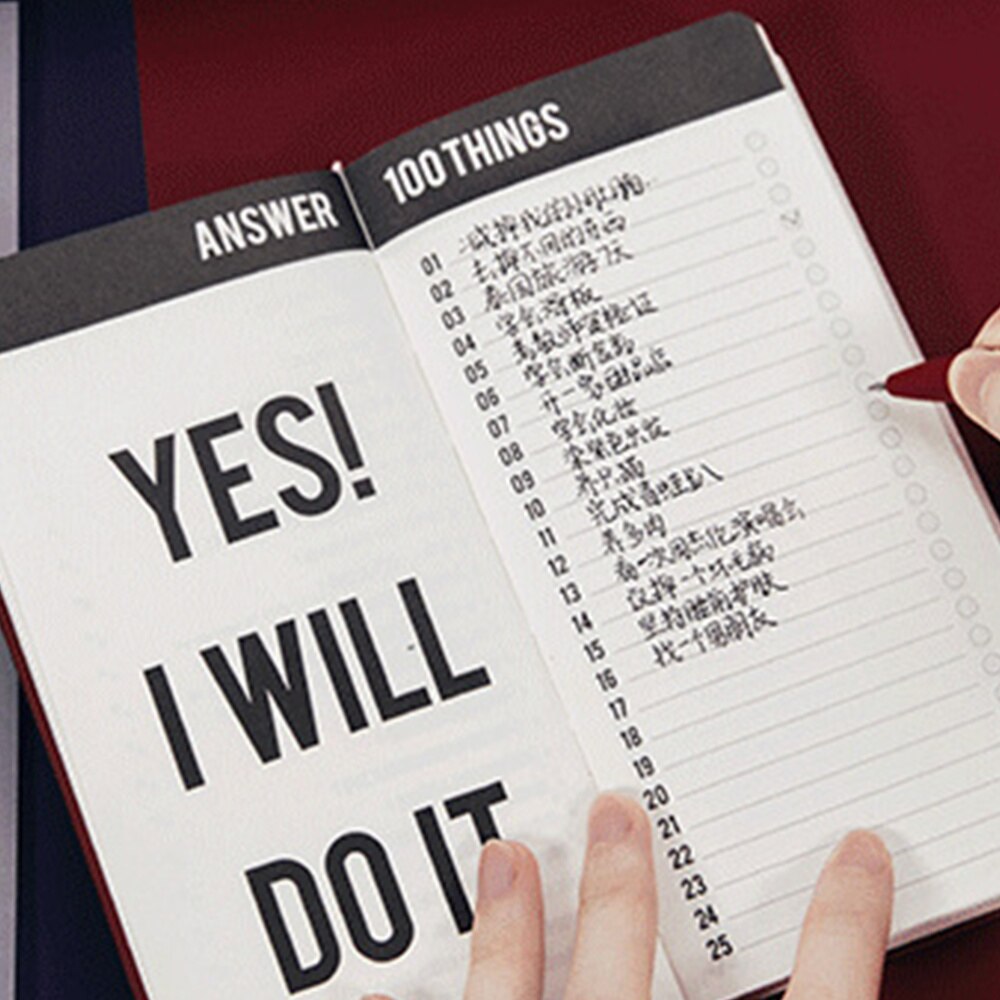 100 Days Planner Set Wall Sticker Work Schedule Record Sheet Notebook Notepad Greeting for Home School (Red)