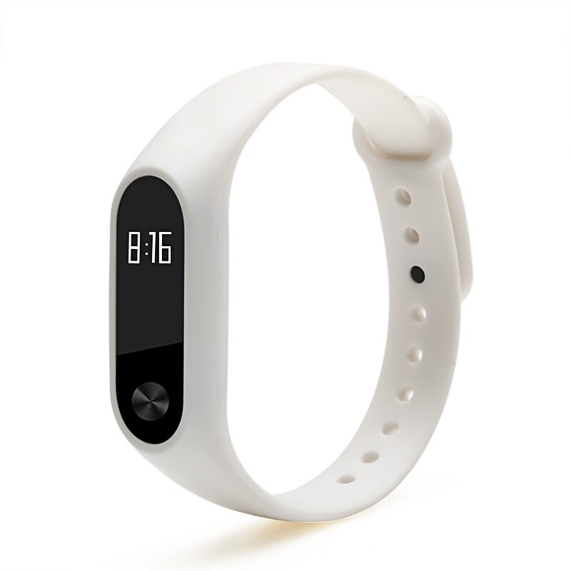 Accesorios inteligentes BOORUI, reemplazo de correa mi band 2 para xiaomi mi band 2, pulsera deportiva de silicona con colores variados: White
