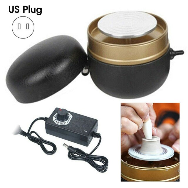 Mini Electric Pottery Wheel Ceramic Machine Pottery Wheel Machine Ceramic Shaping Tool Work Clay Art Craft Diy Machine: US
