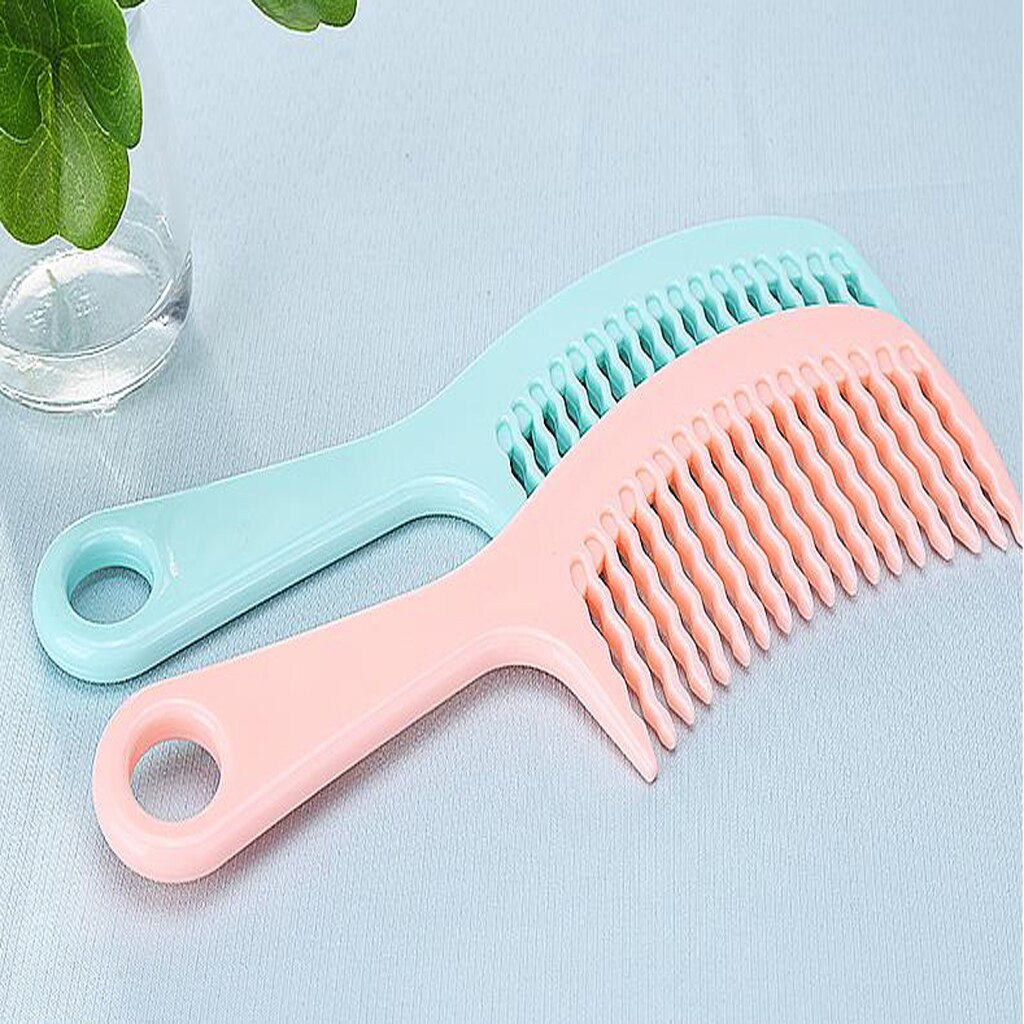 2 PCS Detangle Comb With Handle Curved Teeth Comb For Curly Hair Wavy Tooth