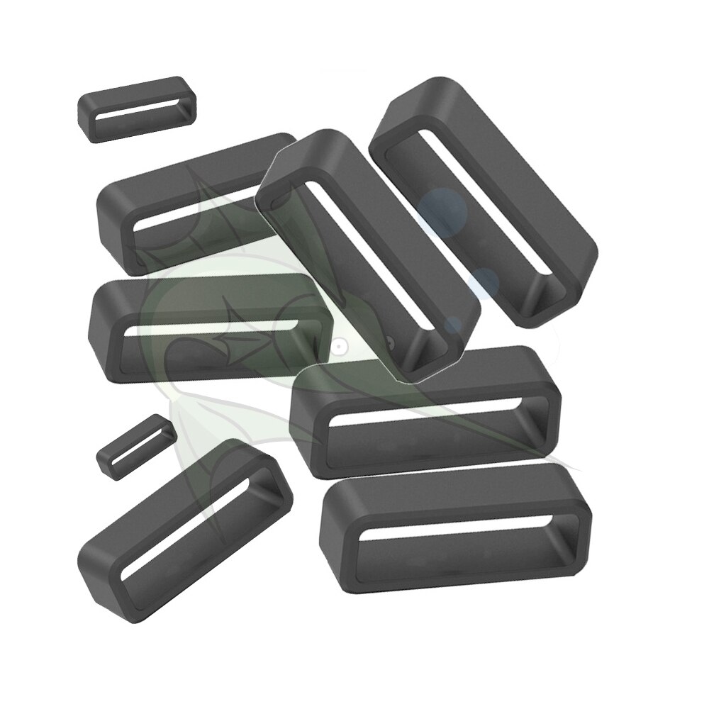 6 st/lot svart klockarmband ögla reservdelar silikon klockband hållögla båge gummihållare hållare vattentät 22 24 26