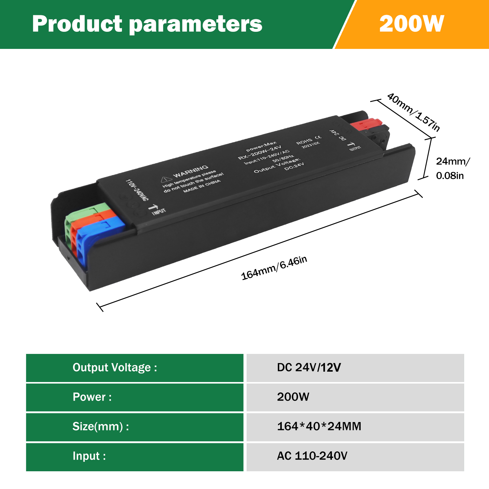 Trasformatori di illuminazione ultra sottili 110V 220V a 12V 24V 60W 100W 200W 300W 400W per autista adattatore di alimentazione per strisce portato CCTV: Blu / 24V