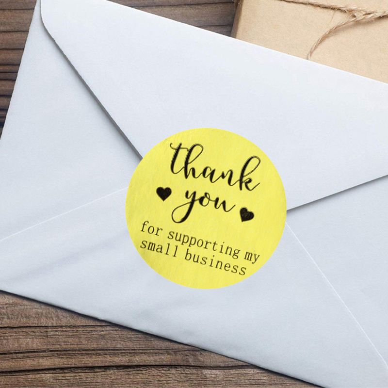 500pcs Thank You for Supporting My Small Business Stickers Round Seal Labels Handmade Scrapbooking Packaging Decoration