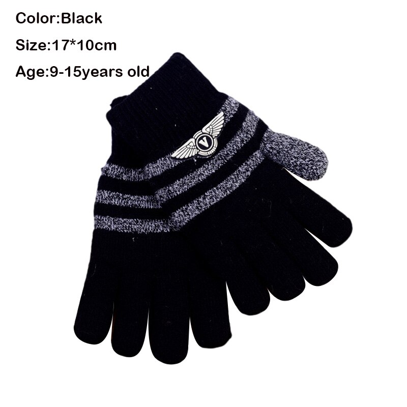 Children's Warm Gloves Kids Boys Thicken Keep Warm Finger Mittens Soft Multicolor Mosaic Color Children's Accessories: B