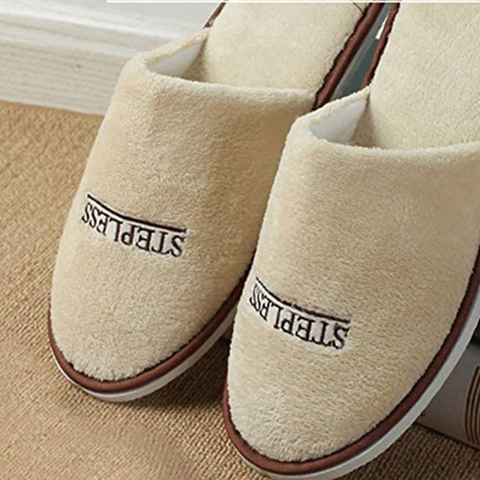 5 Paar Pluche Slippers Wegwerp Gesloten Slippers Hotel Wegwerp Slippers Badstof Stijl Ademend Zachte Grijze Schoenen