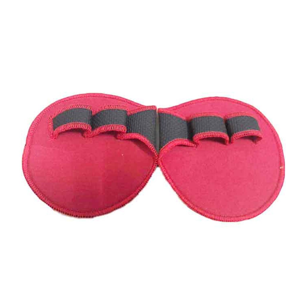 1 paar Gewicht Lifting Handschuhe Palms Protector Hantel Griffe Pads Anti-slip für Fitness SEC88: Rot