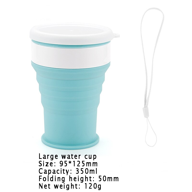 Nowy składany kubek silikonowy kubki robić kawy podróży składany kubek wody jedzenie stopień artykuły spożywcze odkryty kubek herbata kawa Handcup: L-niebieski