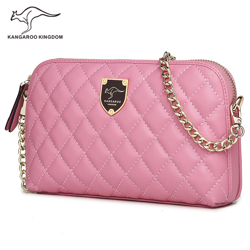 Kangaroo Kingdom Pu Leather Women Bag Plaid Small Women Messenger Bags