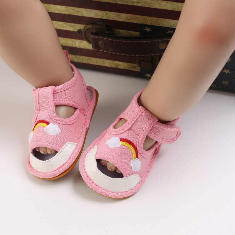 Sommersandalen für babys (jungen und mädchen) aus atmungsaktivem Segeltuch mit rutschfester sohle – süße lauflernschuhe für kleinkinder.
