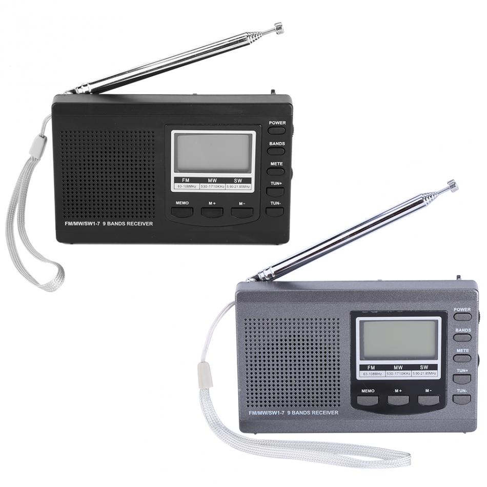 Mini Radios portátiles FM/MW/SW receptor con alarma Digital Reloj FM receptor de Radio