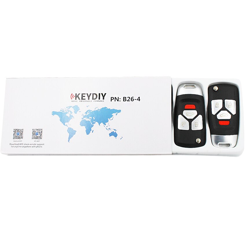 5pcs/lot, B26-4 Style Universal Remote Control Key 3+1 Buttons B-Series for KD MINI KD900 KD900+,URG200 ,KEYDIY B-Series Remote