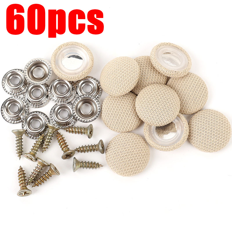 30/60 Stuks Auto-interieur Dak Gespen Hemel Plafond Doek Bevestigingsschroef Zorg Stof Gesp Klinknagels Retainer Cap reparatie Automotive: Rood
