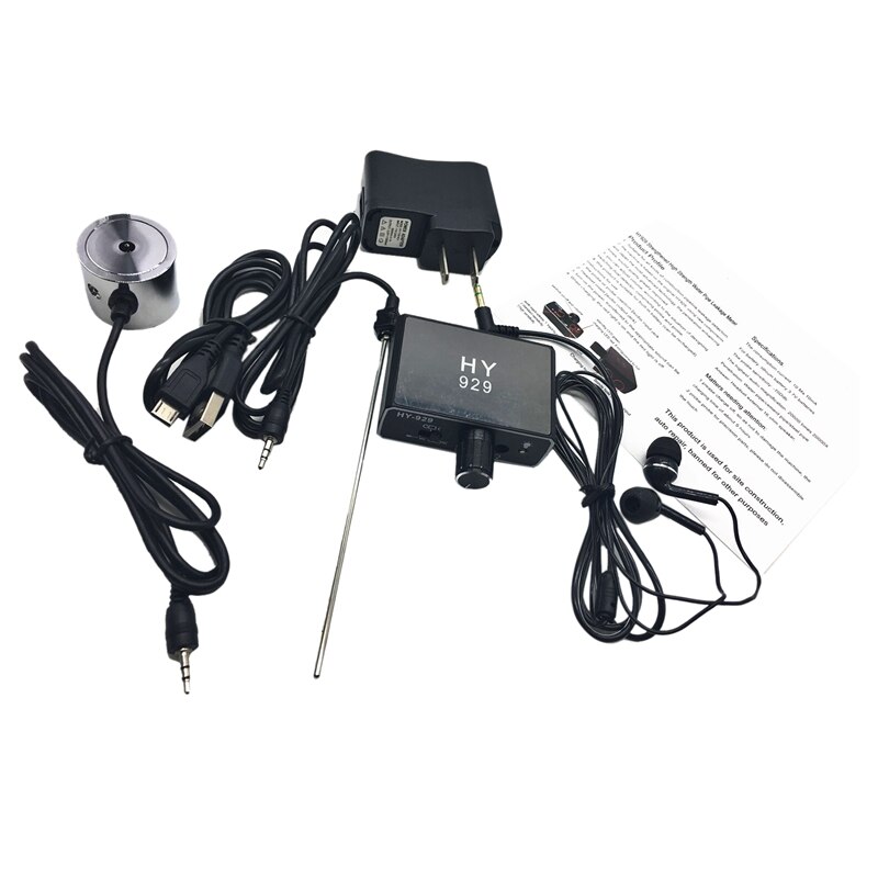 HY929 Standalone Pipe Water Leakage Detector Hear Through Wall High Strength Water Pipe Leakage Detector: EU plug