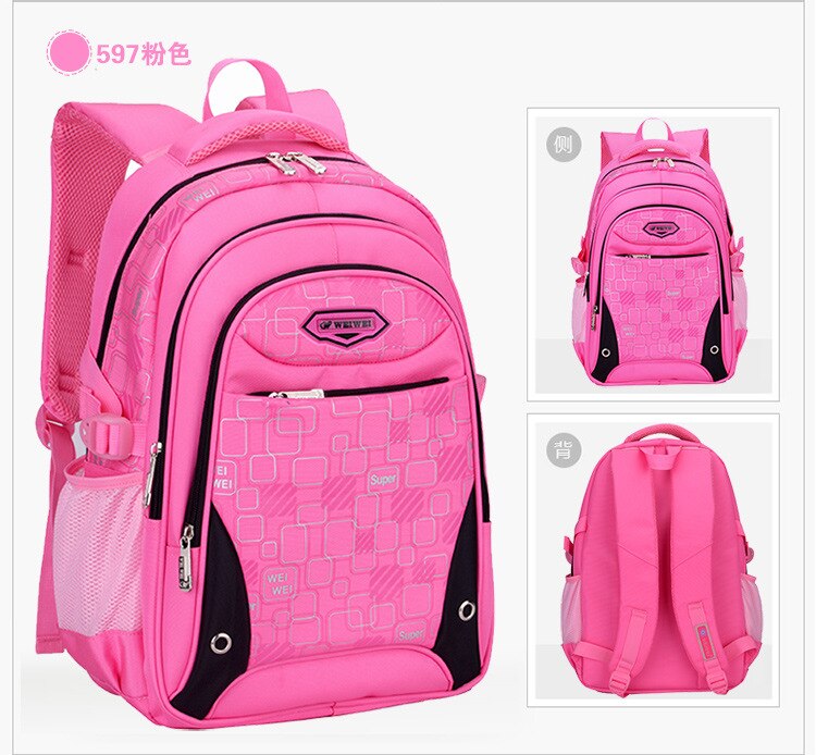 Sac à dos pour enfants, cartable pour garçons et filles, cartable pour les enfants du primaire, cartable pour les enfants,: rose red 2