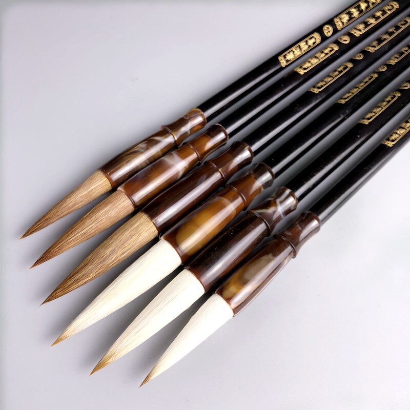 3pcs Chinese Kalligrafie Borstel Set Caligrafia Schilderen Meerdere Haar Schrijven Borstel Calligraphie Wolf Haar Borstel Pen Tinta China