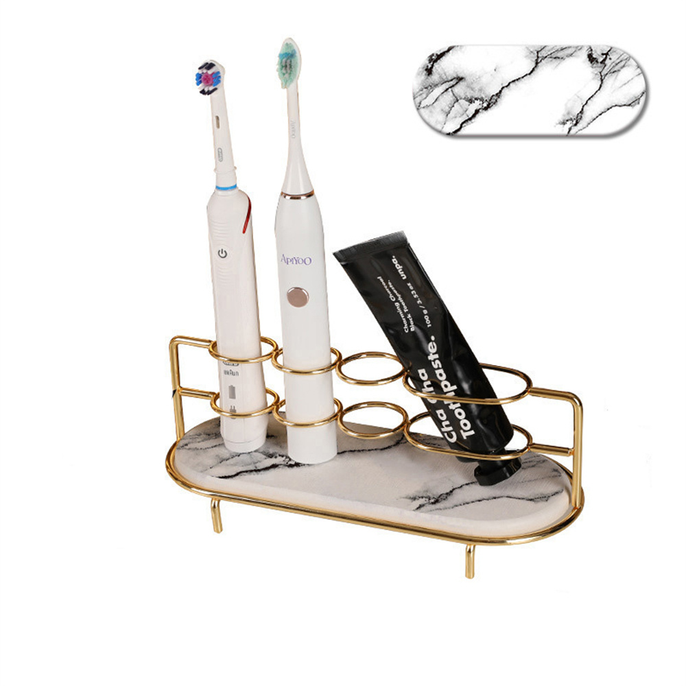 Diatomite Electric Toothbrush Holder Quick-drying Absorbent Pad Toothbrush Toothpaste Organizer Gold Toiletries Storage Shelf: 02