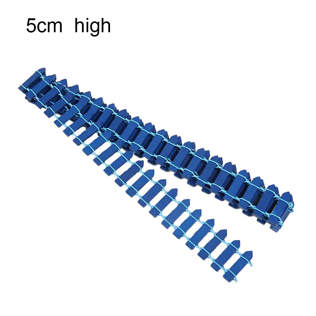 100x5cm/100x3cm DIY Mini Small Fence Barrier Wooden Craft Miniature Fairy Garden Terrarium Doll Branch Palings Showcase Decor: 5cm blue