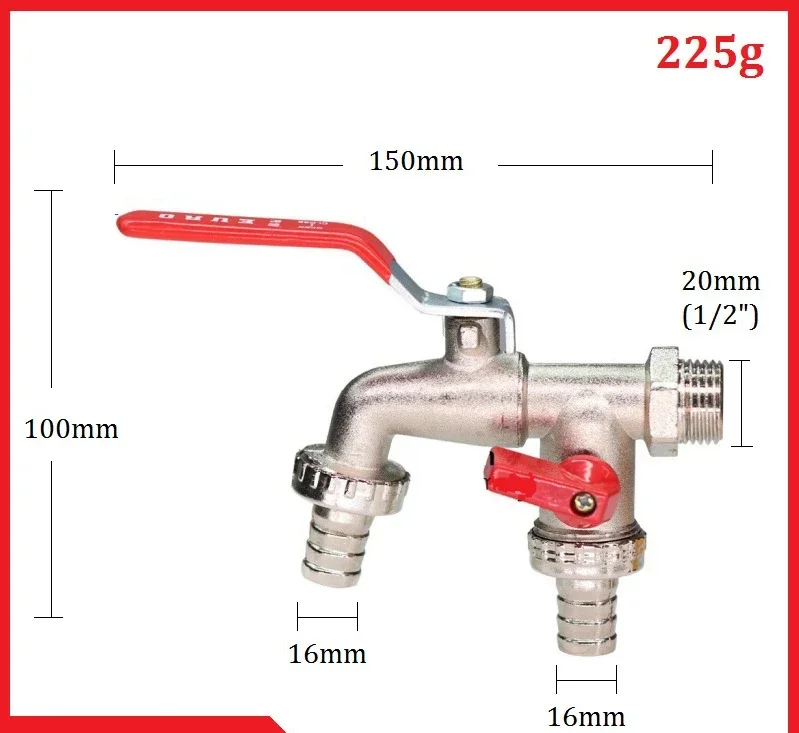 Garden Tools Brass Water Faucet 1/2" Outside & Inside Used Easy Turn On/Off Lever Handle Watering Supply Taps Ball Valve: WHITE
