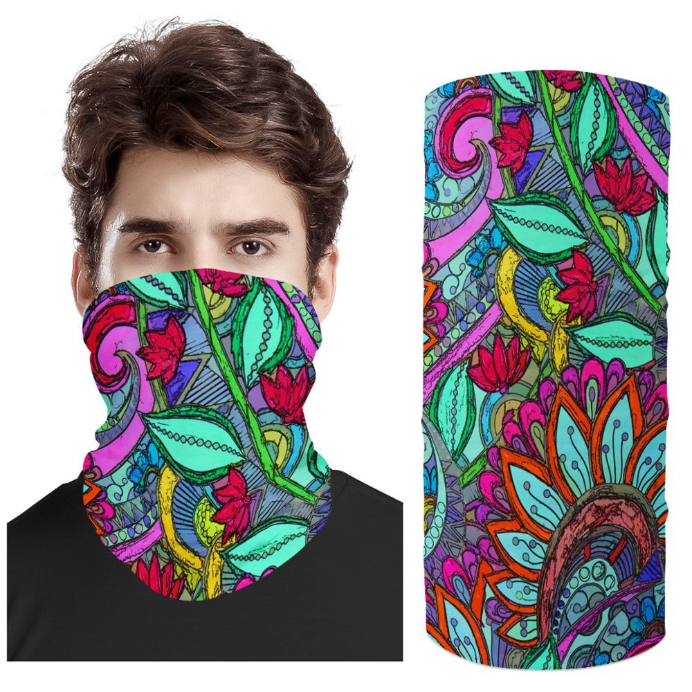 MOQ 1 Print Demand Pattern Polynesian Samoa Style Scarf UV Protection Magic Face Cover Scarf Dust Wind Bandana Balaclava