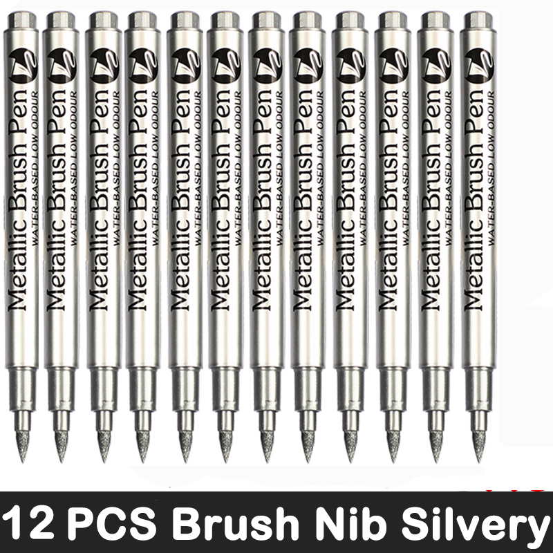 12 Kleuren Metallic Marker Pen Hars Tekenpen Acrylverf Diy Highlights Permanente Marker Diy Card Art Benodigdheden Briefpapier: Paars
