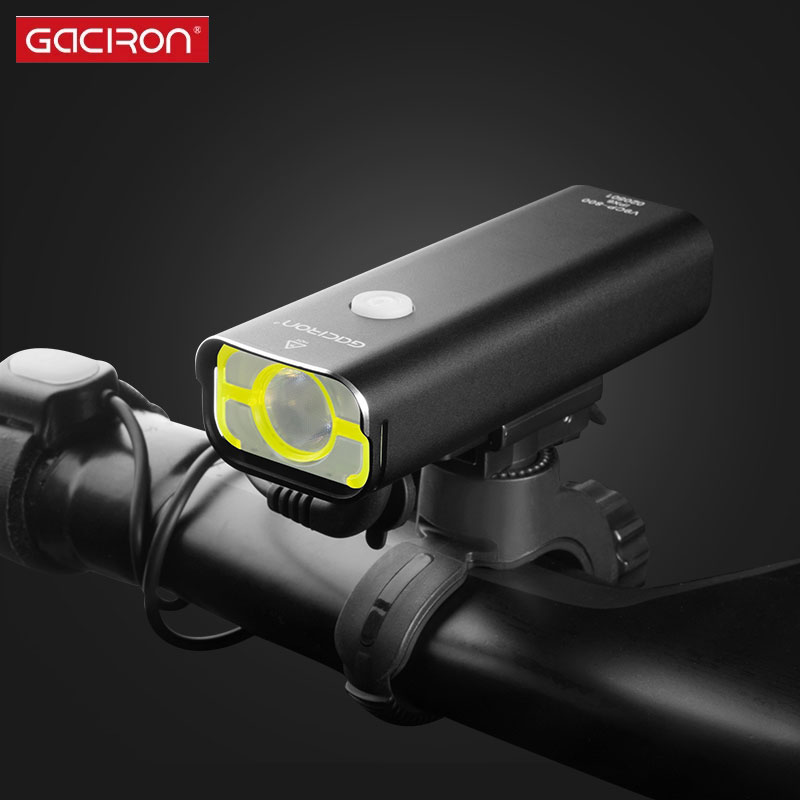 Gaciron lampa przednia robić roweru 800lm przyjazne dla oczu światło dzienne XPL2 koralik 5 trybów 2500mAH obudowa ze stopu USB opłata latarka doprowadziło latarnia