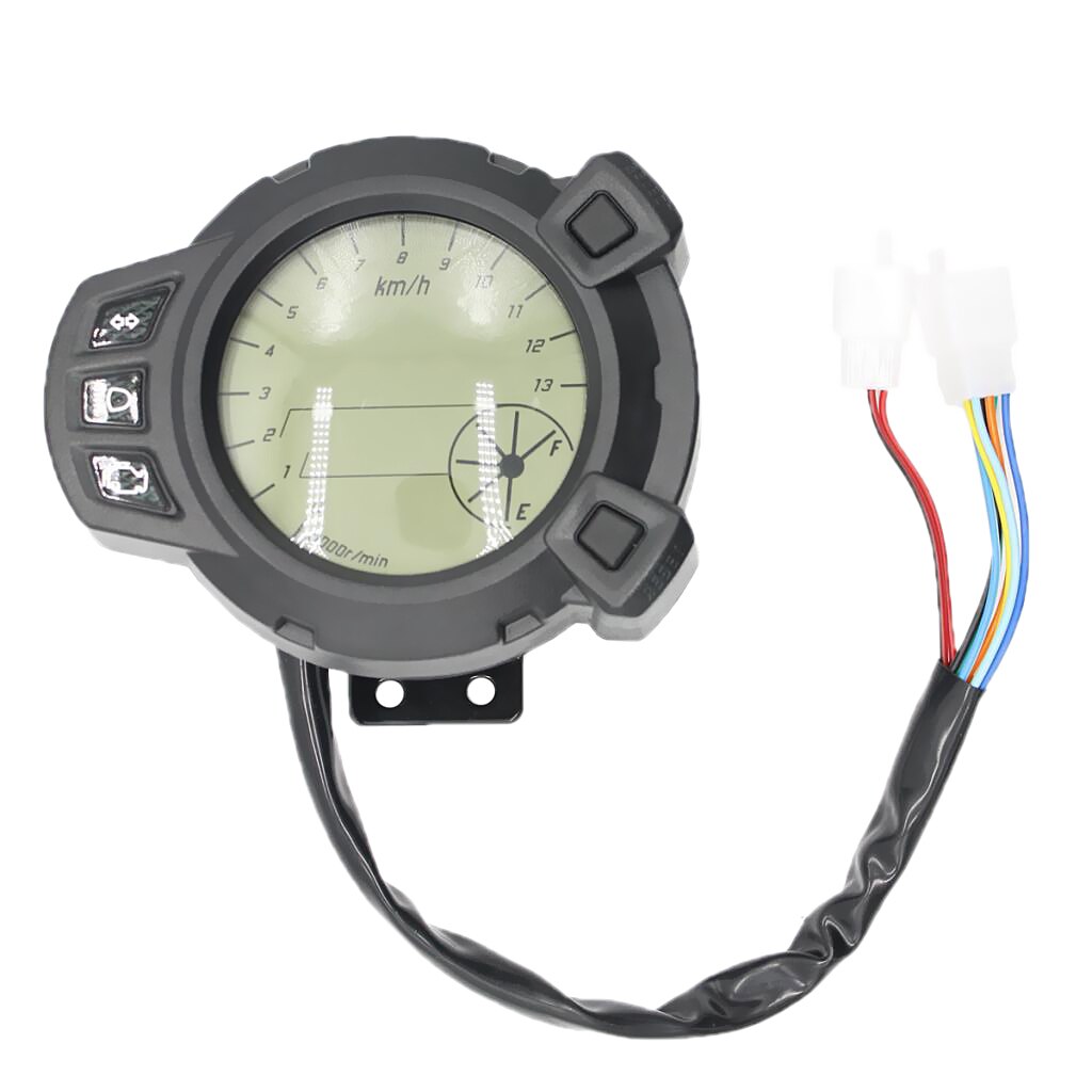 12V Multi-colored LCD Digital Speedometer Tachometer Odometer For Yamaha