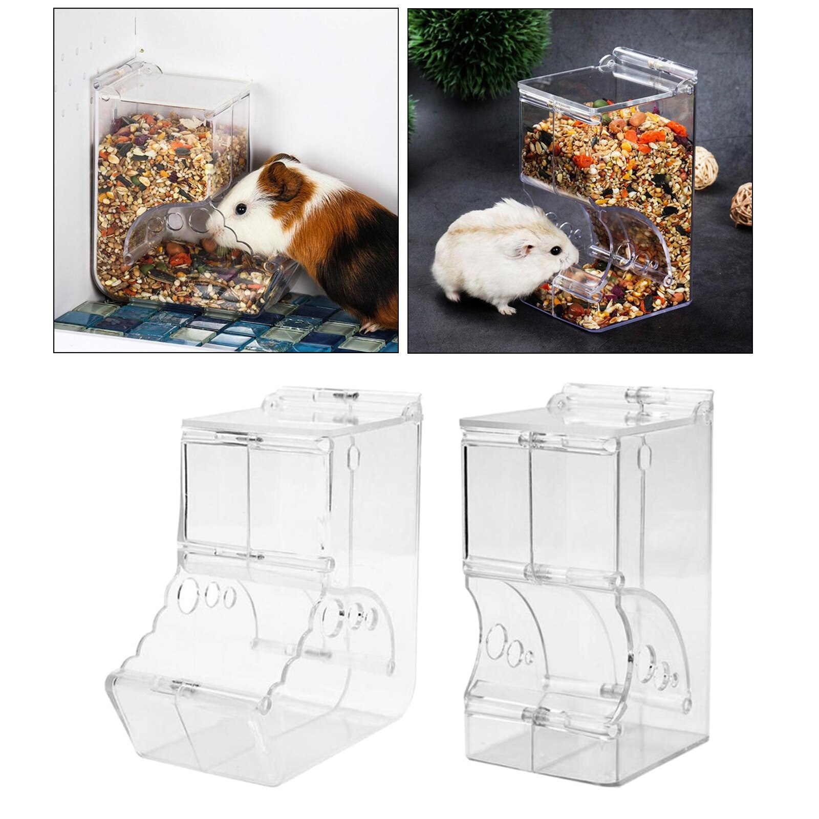 Hamster automatisk føderdispenser madskål kæledyrsfoderbeholder til små dyr
