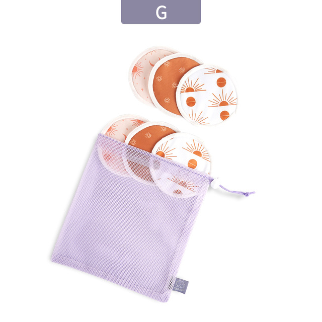 Mora Mona 6 Stks/set Zacht Ademend Bamboevezel Verpleging Pads Wasbare Zoogcompressen Voor Borstvoeding Vrouwen En Borstvoeding: ES067-G