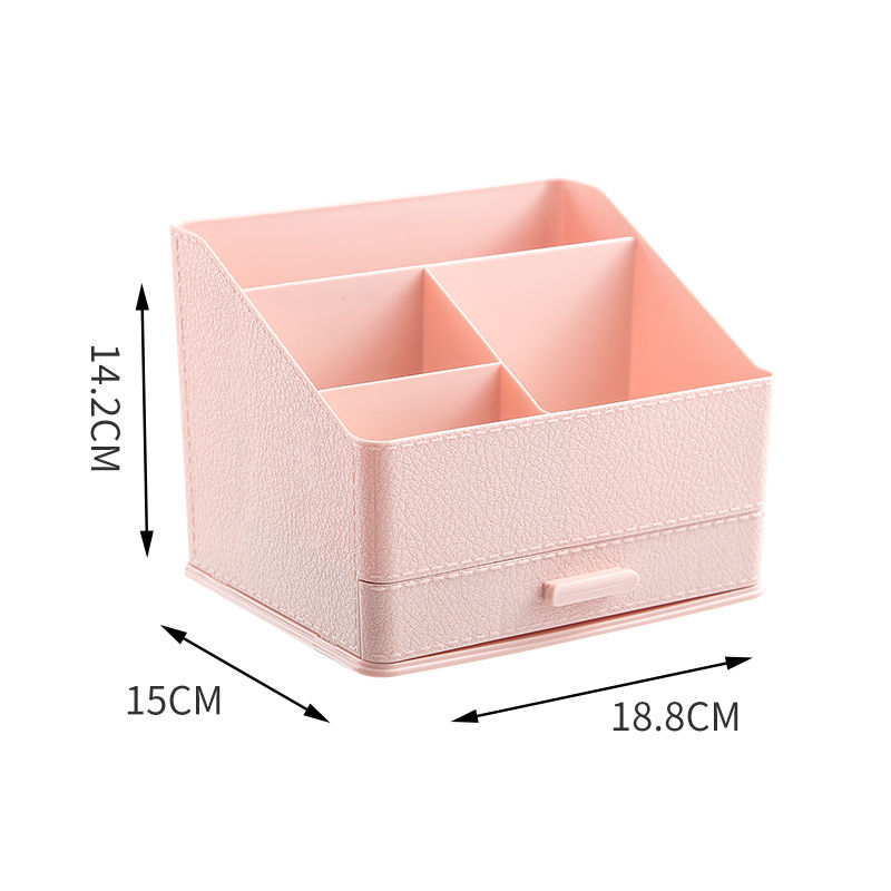 Organisateur de tiroir de bureau, porte-crayon de bureau, boîte à badges divers, papeterie fournitures de bureau, d'école et de salon: pink-5grid