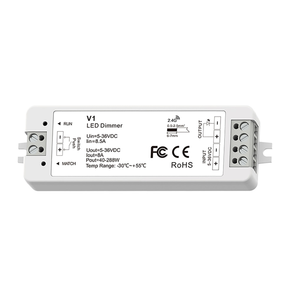 V1 1*8A constant voltage controller Dimming 1 channel LED controller Simultaneous control of multiple controllers