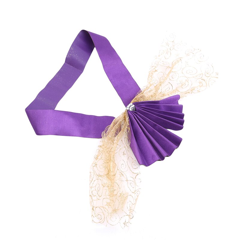 Ceintures de chaises avec couverture de nœud 10 pièces | Tulle vert menthe, pour événements mariages et fêtes noël, décoration: violet